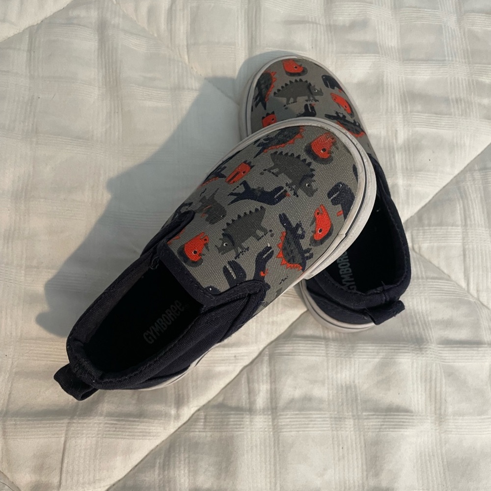 Gymboree Kids Dinosaur Slip-On Shoes - Gray and Red